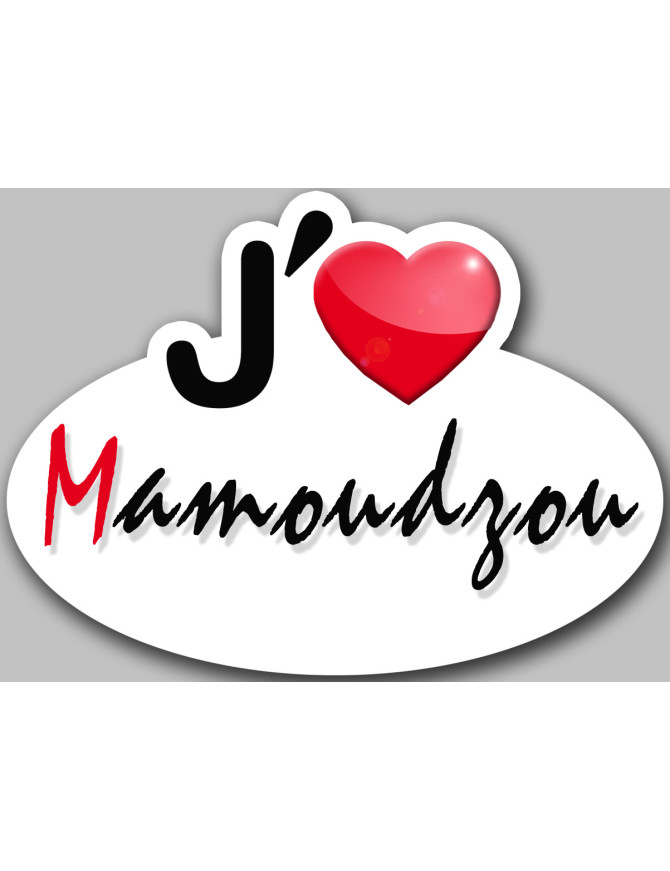 j'aime Mamoudzou (5x3.7cm) - Sticker/autocollant