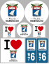 Mamoudzou - 8 autocollants variés - Sticker/autocollant