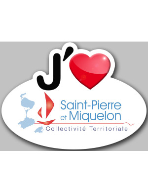 j'aime Saint-Pierre et Miquelon (15x11cm) - Sticker/autocollant