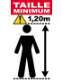 Taille minimum 1,20m - 20x10cm - Sticker/autocollant