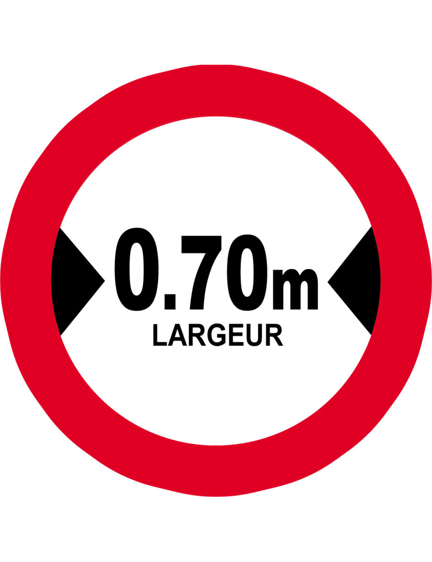 Largeur de passage 0.70m - 15cm - Sticker/autocollant
