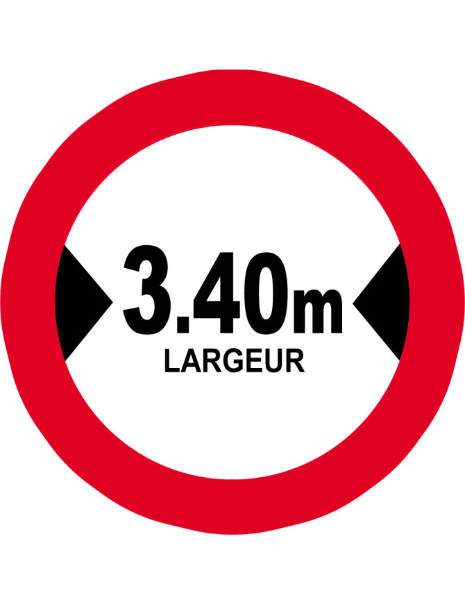 Largeur de passage 3.40m - 15cm - Sticker/autocollant