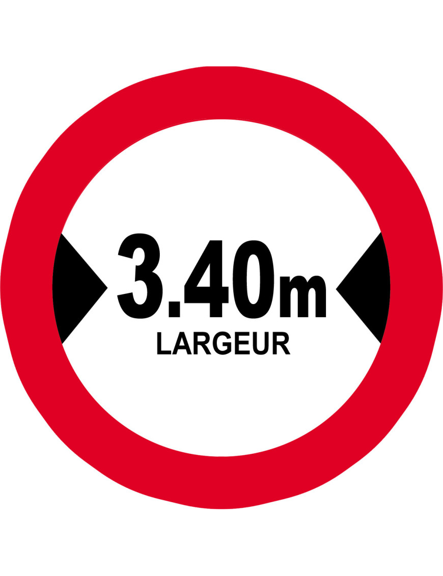 Largeur de passage 3.40m - 10cm - Sticker/autocollant
