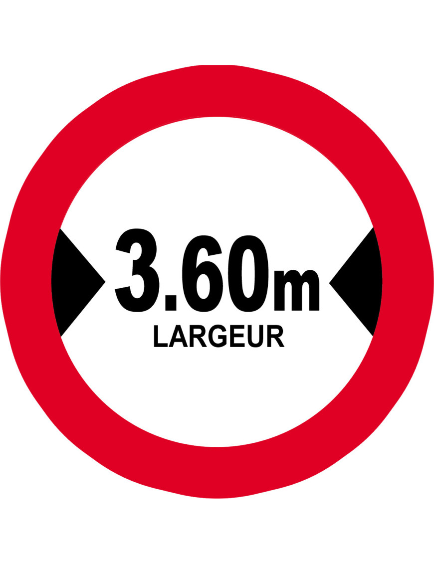 Largeur de passage 3.60m - 20cm - Sticker/autocollant