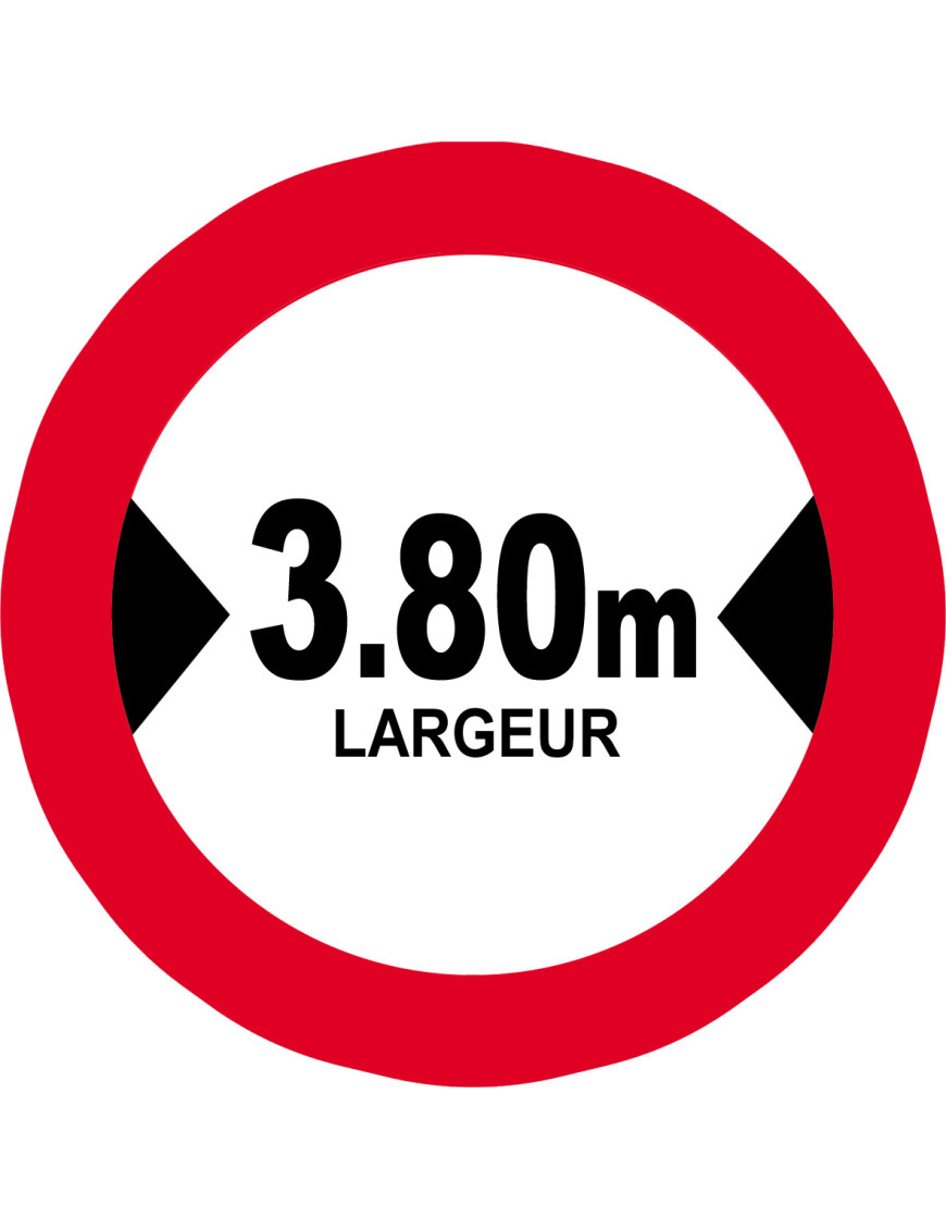 Largeur de passage 3.80m - 20cm - Sticker/autocollant