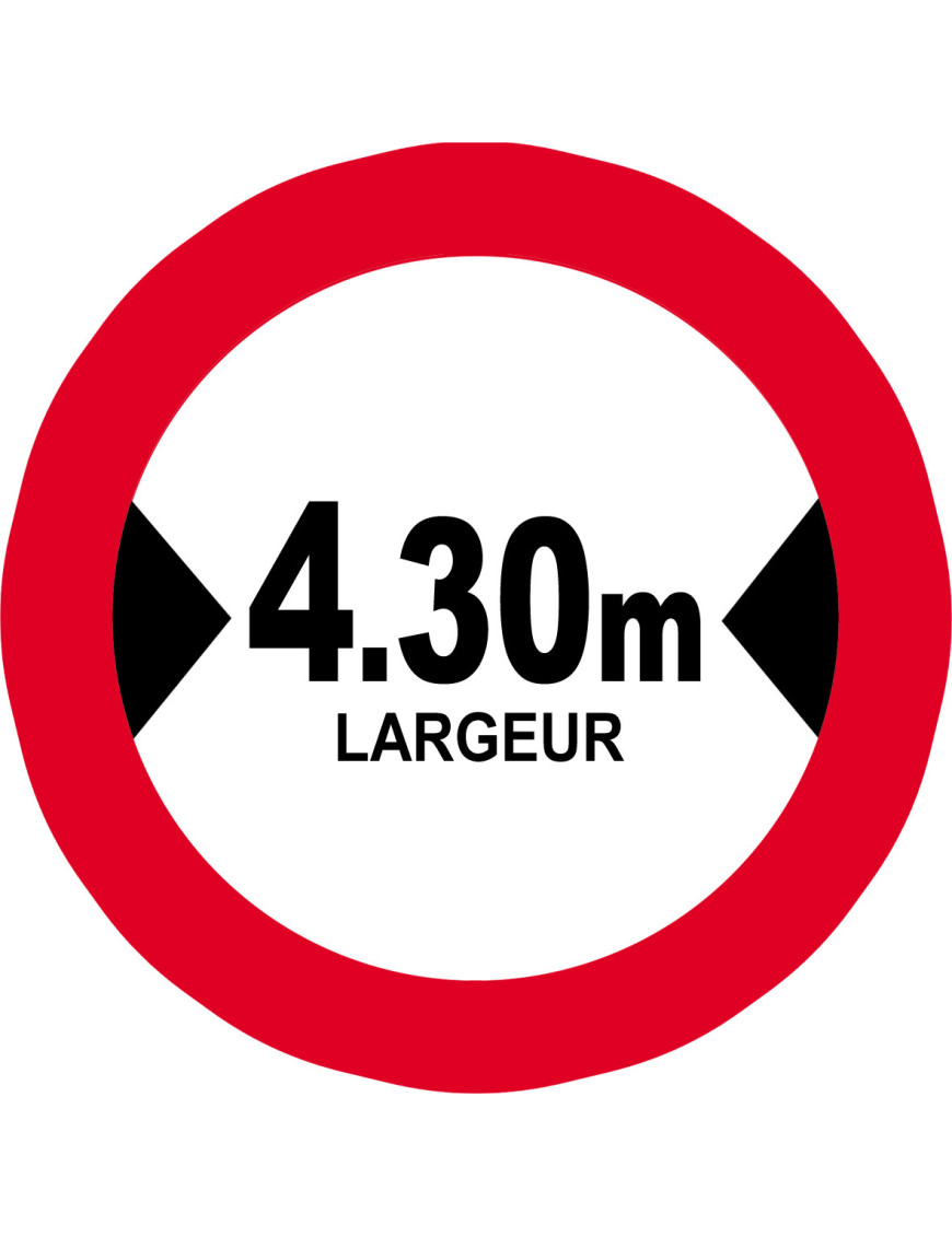 Largeur de passage 4.30m - 15cm - Sticker/autocollant