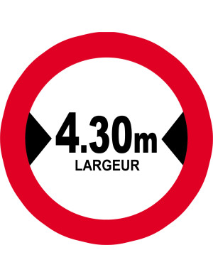 Largeur de passage 4.30m - 10cm - Sticker/autocollant