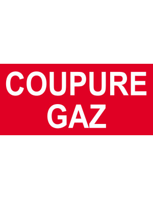 Coupure gaz - 15x7cm - Sticker/autocollant