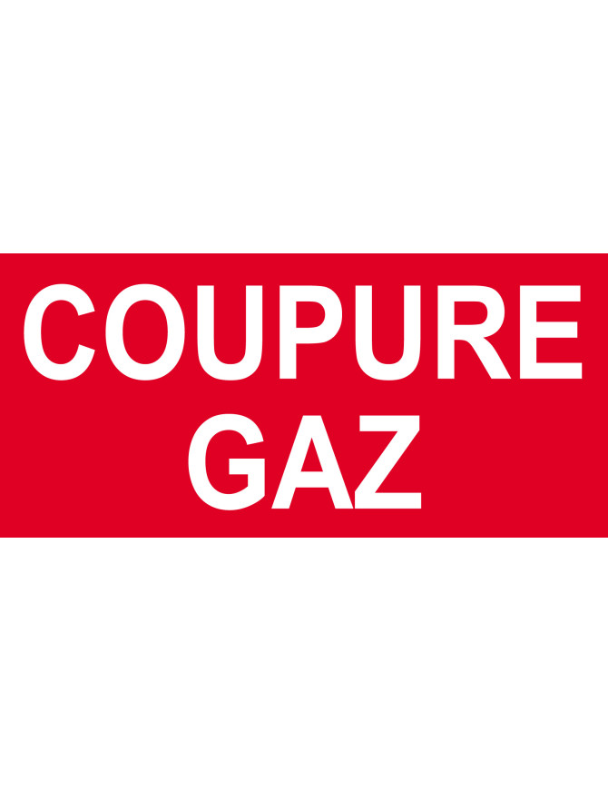 Coupure gaz - 15x7cm - Sticker/autocollant