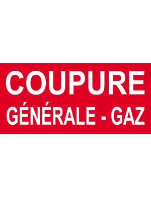 Coupure générale gaz - 20x9.2cm - Sticker/autocollant