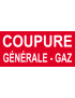 Coupure générale gaz - 15x7cm - Sticker/autocollant
