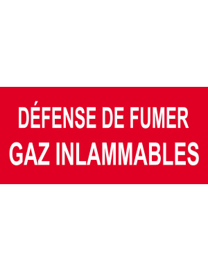 Défense de fumer gaz inflammable - 20x9.2cm - Sticker/autocollant