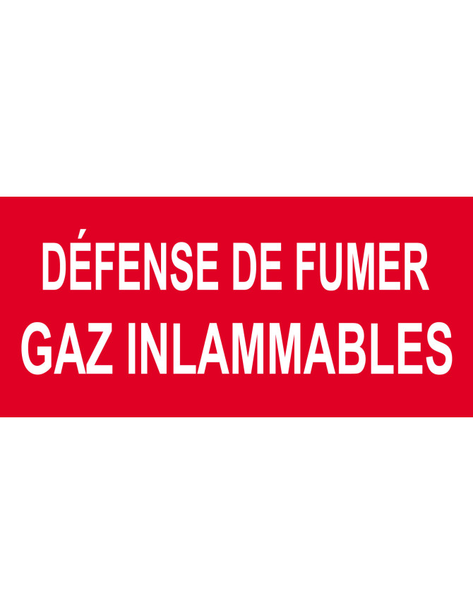 Défense de fumer gaz inflammable - 20x9.2cm - Sticker/autocollant