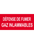 Défense de fumer gaz inflammable - 10x4.5cm - Sticker/autocollant