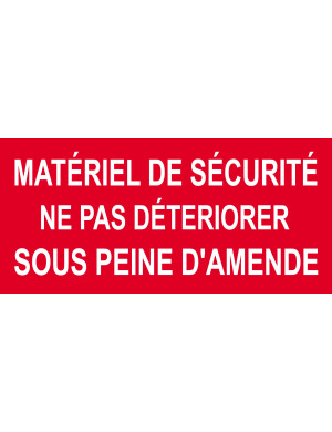 Matériel de sécurité - 20x9.2cm - Sticker/autocollant
