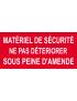 Matériel de sécurité - 20x9.2cm - Sticker/autocollant