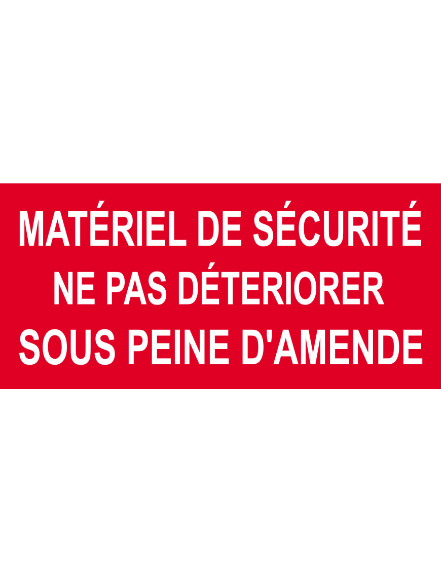 Matériel de sécurité - 10x4.5cm - Sticker/autocollant