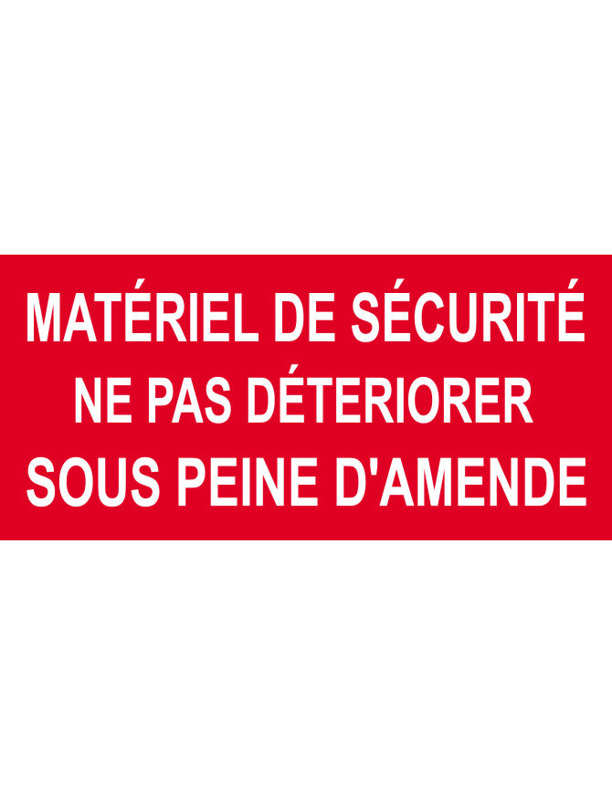 Matériel de sécurité - 10x4.5cm - Sticker/autocollant