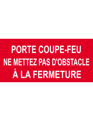 Porte coupe feu - 15x7cm - Sticker/autocollant