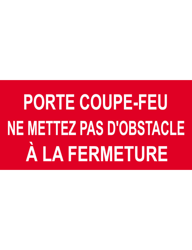 Porte coupe feu - 10x4.5cm - Sticker/autocollant