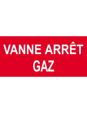 Vanne arrêt gaz - 20x9.2cm - Sticker/autocollant