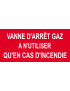 Vanne d'arrêt gaz - 30x14cm - Sticker/autocollant