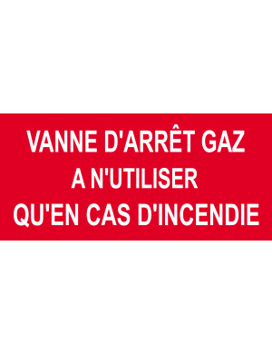 Vanne d'arrêt gaz - 20x9.2cm - Sticker/autocollant