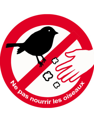 Ne pas nourrir les oiseaux - 20cm - Sticker/autocollant