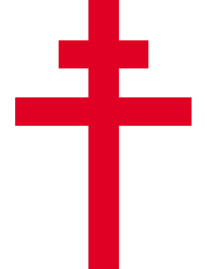Croix de Lorraine détouré - 15x10cm - Sticker/autocollant