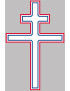Croix de Lorraine France détouré - 20x13cm - Sticker/autocollant