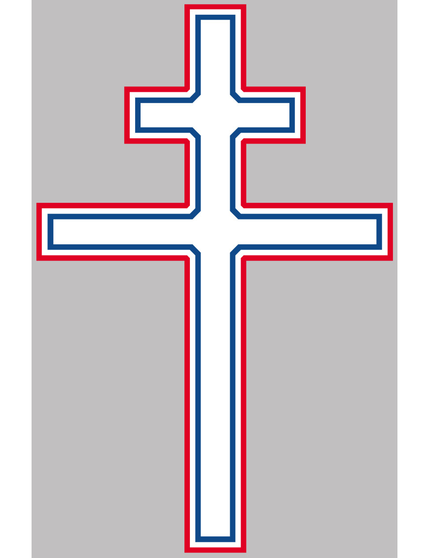 Croix de Lorraine France détouré - 15x10cm - Sticker/autocollant