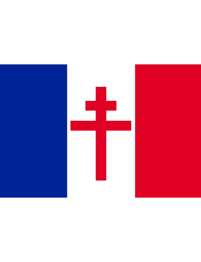 Drapeau France Croix de Lorraine - 10x6.5cm - Sticker/autocollant