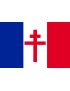 Drapeau France Croix de Lorraine - 10x6.5cm - Sticker/autocollant