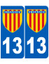 Immatriculation Provence 13 Bouches du Rhône - Sticker/autocollant