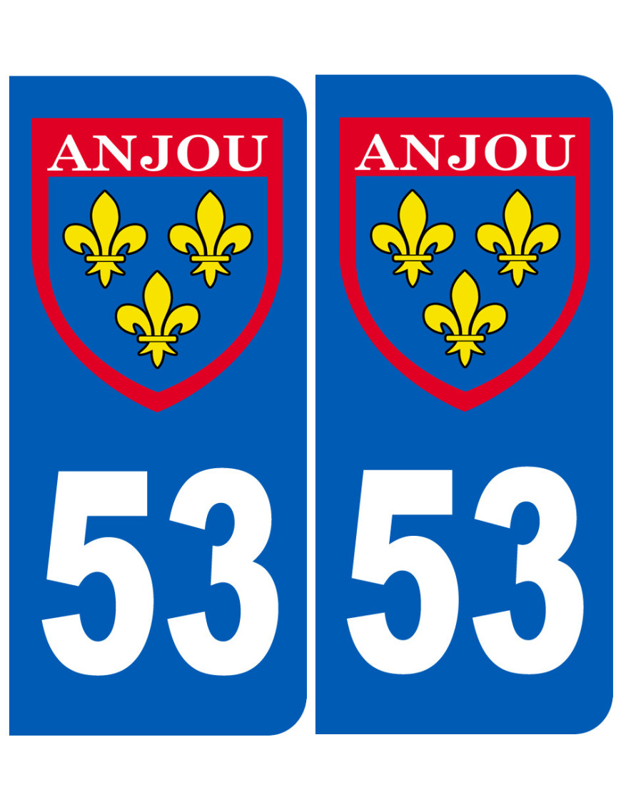 Immatriculation Anjou 53 Mayenne - Sticker/autocollant