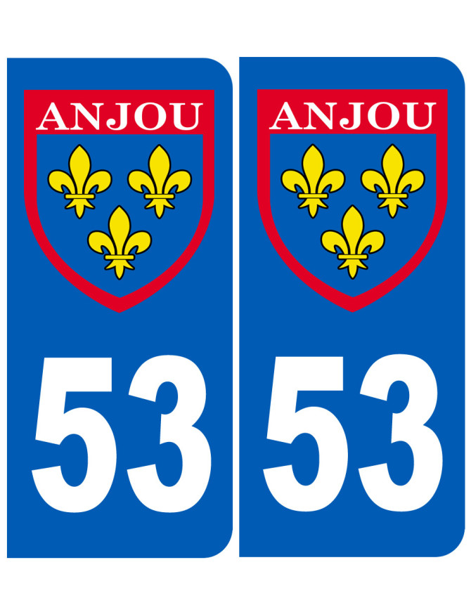 Immatriculation Anjou 53 Mayenne - Sticker/autocollant