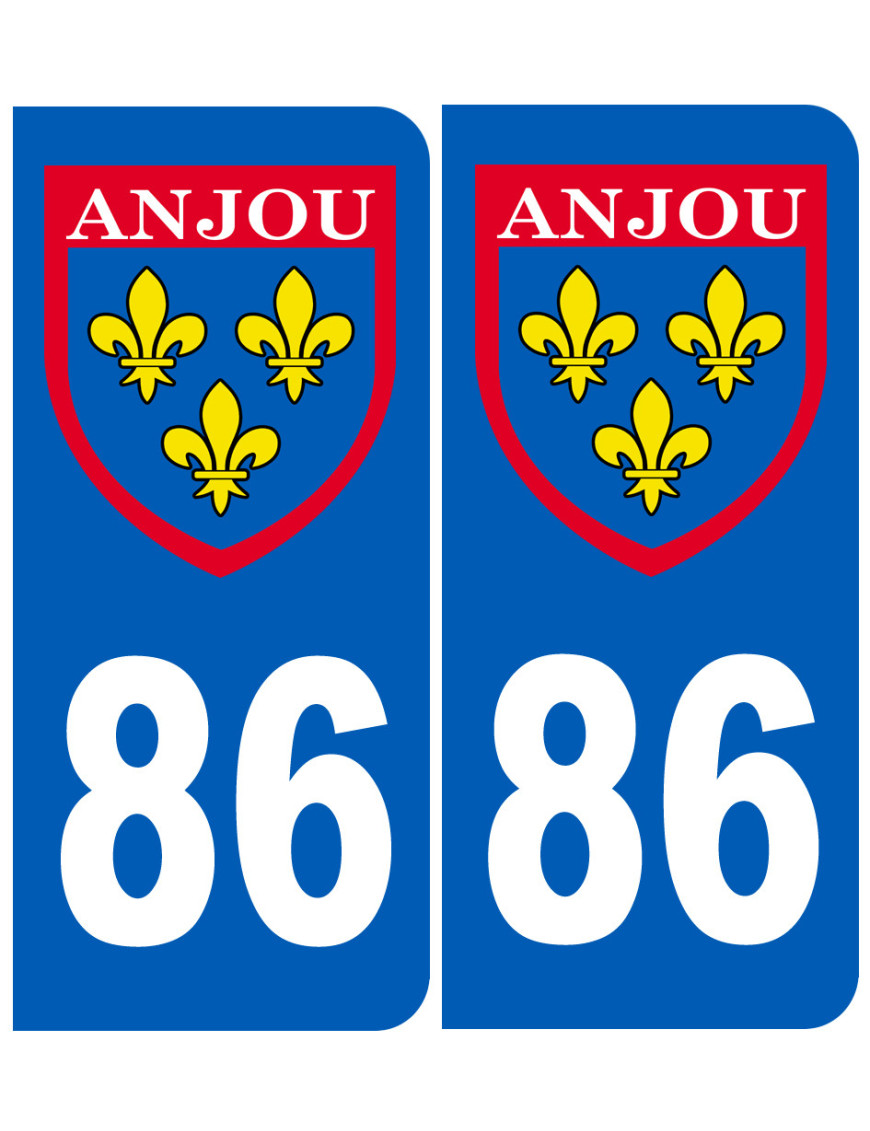 Immatriculation Anjou 86 Vienne - Sticker/autocollant