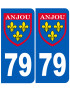 Immatriculation Anjou 79 Deux Sèvres - Sticker/autocollant