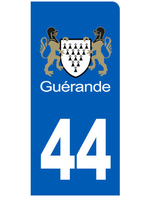 immatriculation motard Guérande (6x3cm) - Sticker/autocollant