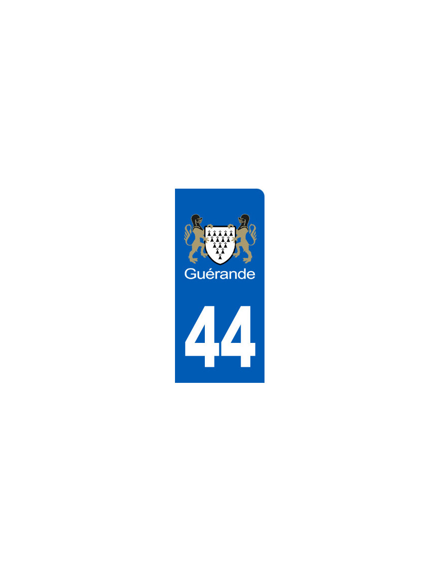 immatriculation motard Guérande (6x3cm) - Sticker/autocollant