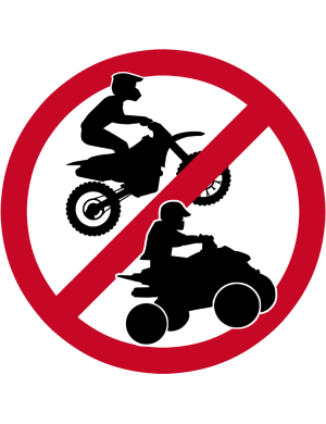 Motocross et quad interdit - 20x20cm - Sticker/autocollant