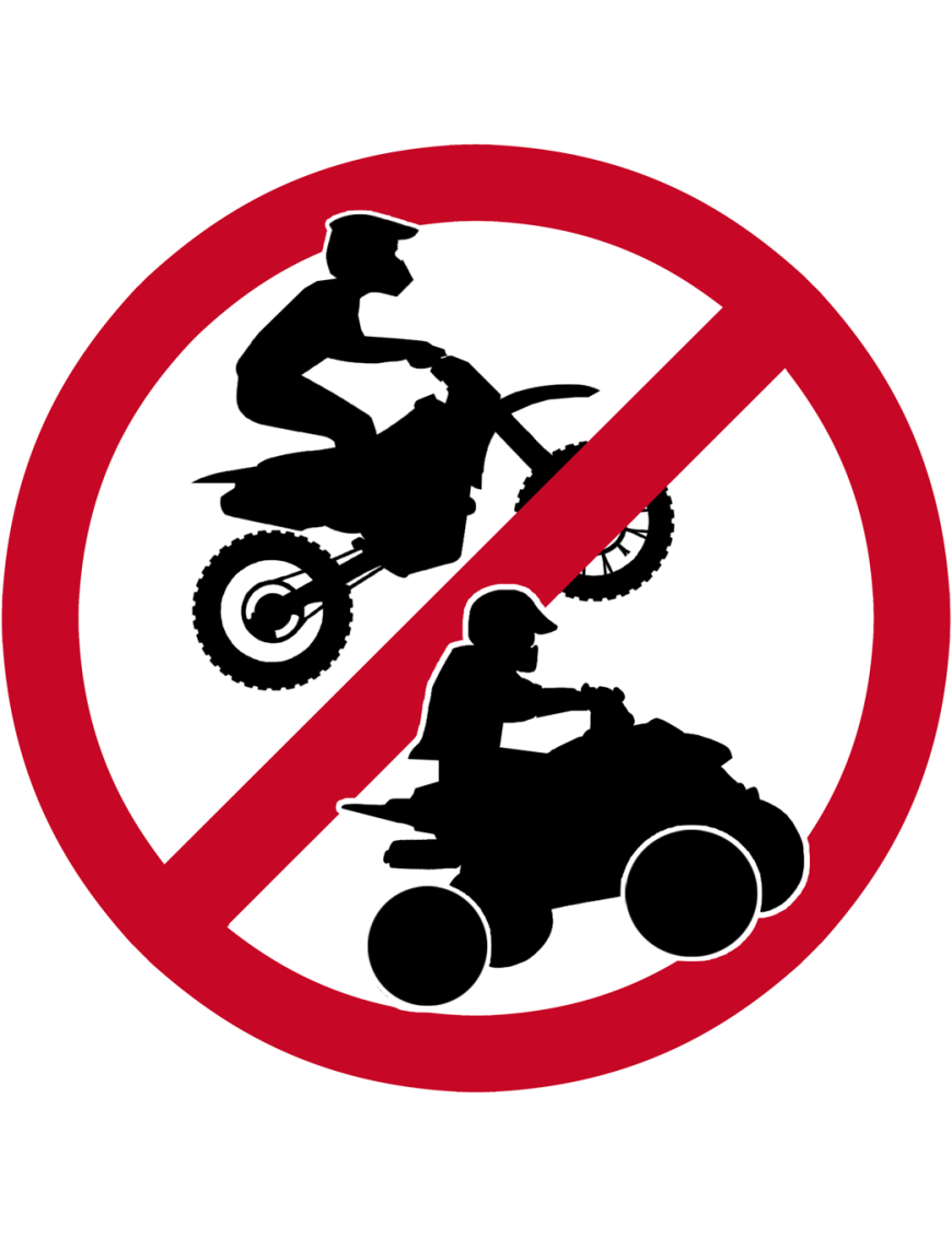Motocross et quad interdit - 10x10cm - Sticker/autocollant