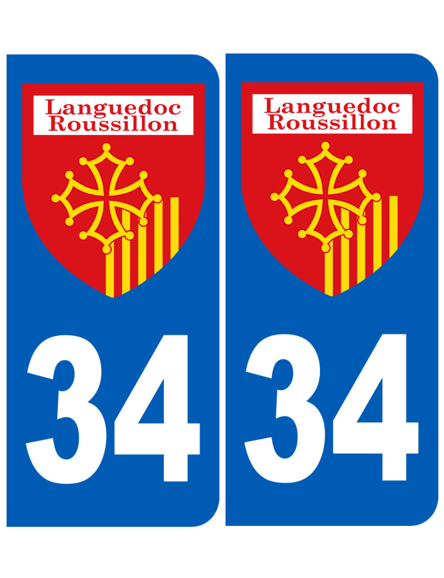 Immatriculation Languedoc-Roussillon 34 - Sticker/autocollant