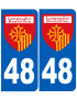 Immatriculation Languedoc-Roussillon 48 - Sticker/autocollant