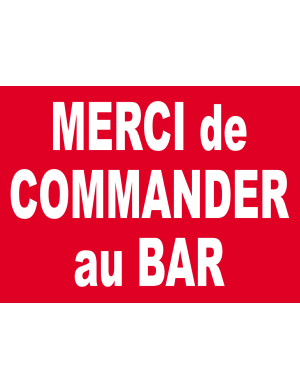 Commander au bar merci - 15x11cm - Sticker/autocollant