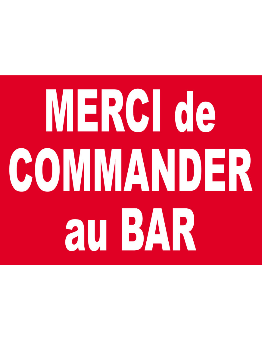 Commander au bar merci - 10x7.2cm - Sticker/autocollant