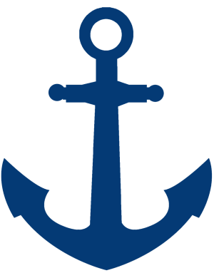 Ancre marine bleu - 15x12cm - Sticker/autocollant