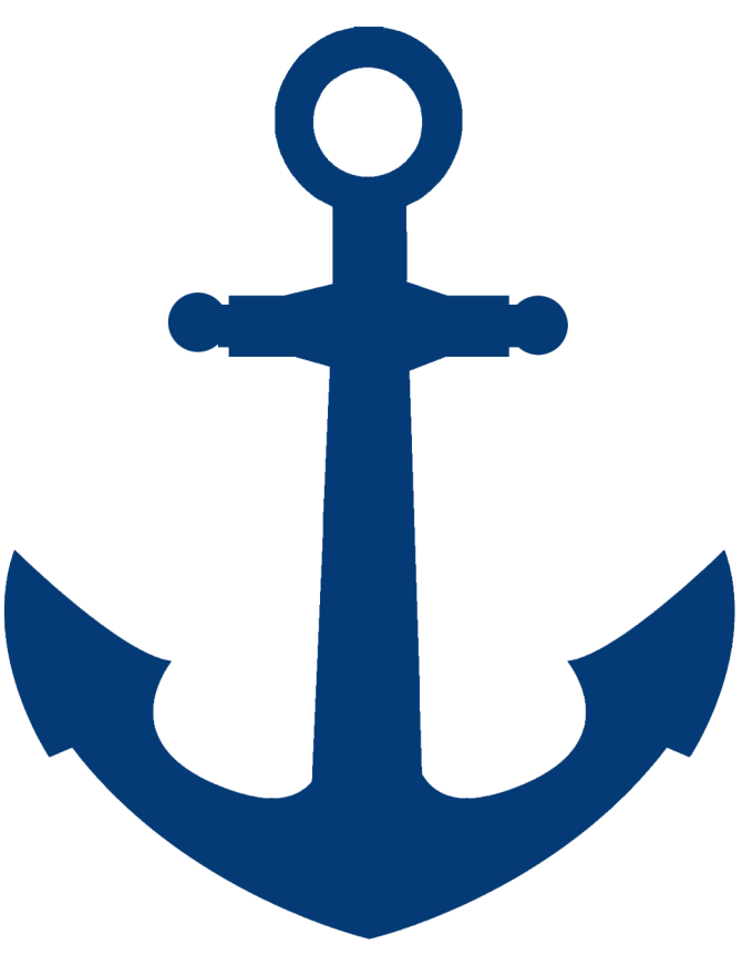 Ancre marine bleu - 5x4cm - Sticker/autocollant