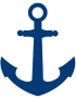 Ancre marine bleu - 5x4cm - Sticker/autocollant