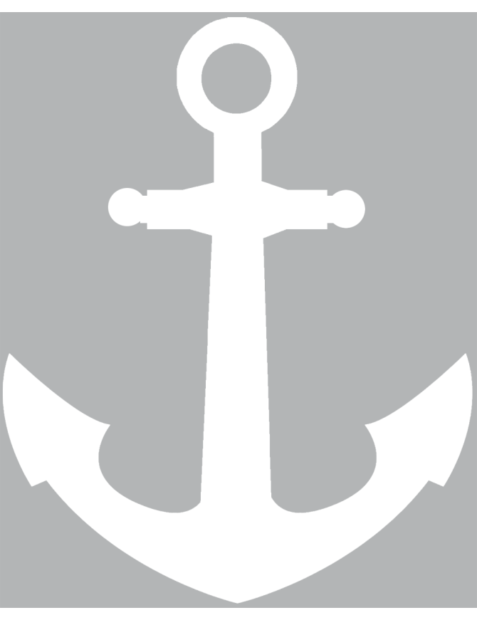 Ancre marine blanche - 15x12cm - Sticker/autocollant
